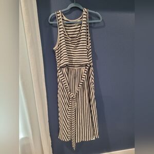 Latched Mama Midi Dress Cream & Navy, XL
